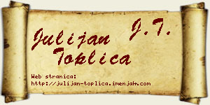 Julijan Toplica vizit kartica
